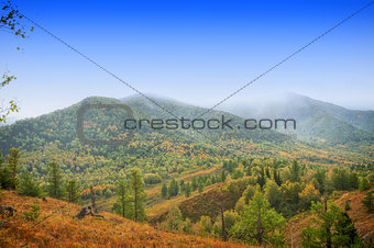 mountain in autumn day