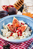 Cottage cheese, figs, pomegranate and honey