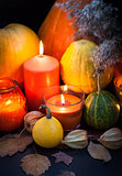Pumpkins and candles