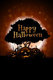 Halloween Background with Pumpkin and Tree