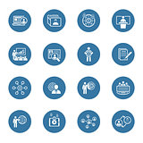 Business and Finances Icons Set. Flat Design.