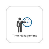 Time Management Icon. Business Concept. Flat Design.