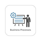 Business Processes Icon. Flat Design.
