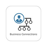 Business Connections Icon. Flat Design.