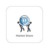 Market Share Icon. Business Concept. Flat Design.