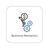 Business Mechanics Icon. Flat Design.