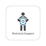 Technical Support Icon. Flat Design.