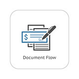 Document Flow Icon. Flat Design.