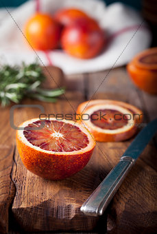 Sicilian Bloody Red oranges candied slices.