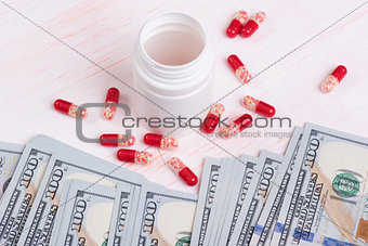 pills and money
