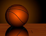 Basketball ball on parquet
