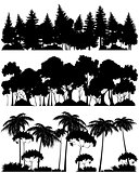 Three forests silhouettes