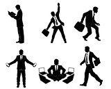 Six businessman silhouettes