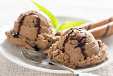 Brown chocolate ice cream