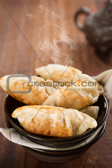 Popular Chinese dish pan fried dumplings