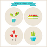 Flat Plants Website Icons Set