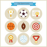 Flat Sport and Competition Winning Icons Set