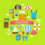 Flat Style Summertime Travel Concept