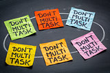 do not multitask - sticky note abstract