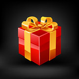 Red gift. Vector
