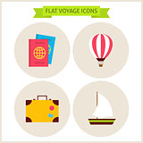 Flat Voyage Website Icons Set