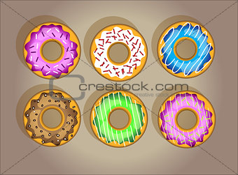 Vector tasty donuts