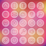 Line Circle Universal  Web and Mobile User Interface Icons Set