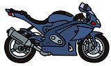 Dark blue motorbike