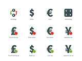 Currency Exchange color icons on white background.