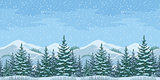 Seamless Christmas Winter Landscape