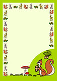 Letter form with cartoon squirrel