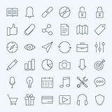 Line Universal Web and Mobile User Interface Icons Set