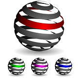 Colorful glossy spheres isolated.