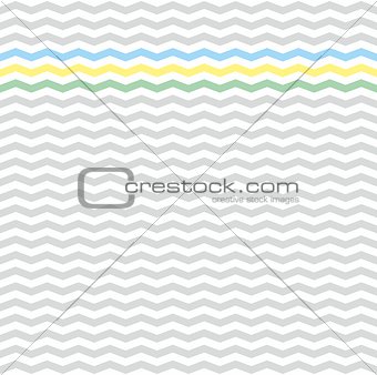 Zig zag grey,white, blue and yellow chevron vector pattern