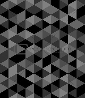 Tile vector background with black and grey triangle geometric mosaic