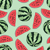Seamless background with watermelon.