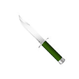 Military knife with dark green handle