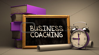 Hand Drawn Business Coaching Concept on Chalkboard.