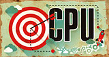 CPU Word on Poster in Grunge Design.