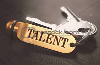 Talent written on Golden Keyring.