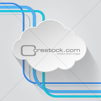 Cloud icon with wire
