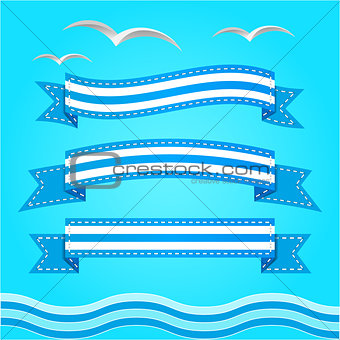 Vector banner set. Ribbons collection.