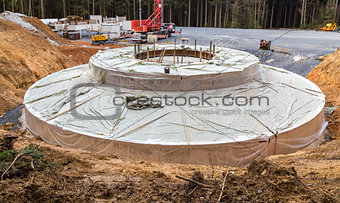 Base for a windmill built in the wind farm