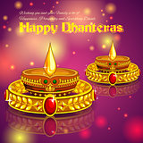 Happy Diwali jewelery promotion background with diya