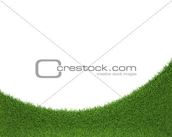 Frame made of green grass isolated on white background