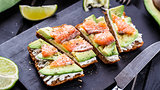 Sandwich with avocado and smoked salmon