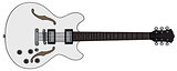 Old white electric guitar