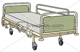 Old metal hospital bed