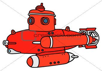 Red small submarine