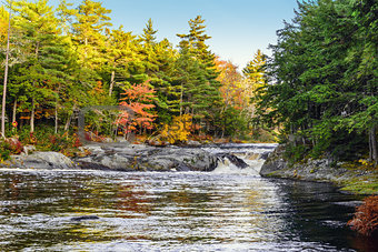 Mill Falls along the Mersey River in fall